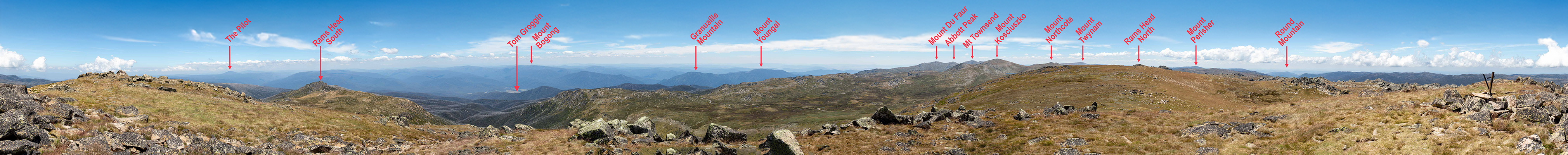 IMG 9068 Pano LR2 annotated The Aussie Top Ten Peaks - a Kosciuszko Main Range adventure